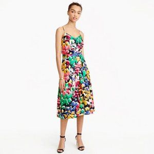 NWOT JCrew Spaghetti Strap Brushstroke Silk Dress